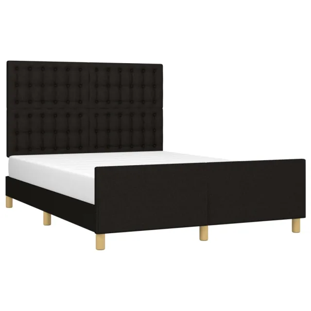 Cadre de lit sans matelas noir 140x200 cm tissu