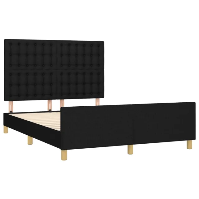 Cadre de lit sans matelas noir 140x200 cm tissu