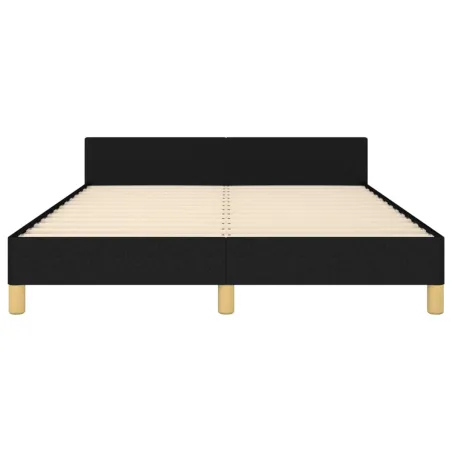 Cadre de lit sans matelas noir 140x200 cm tissu