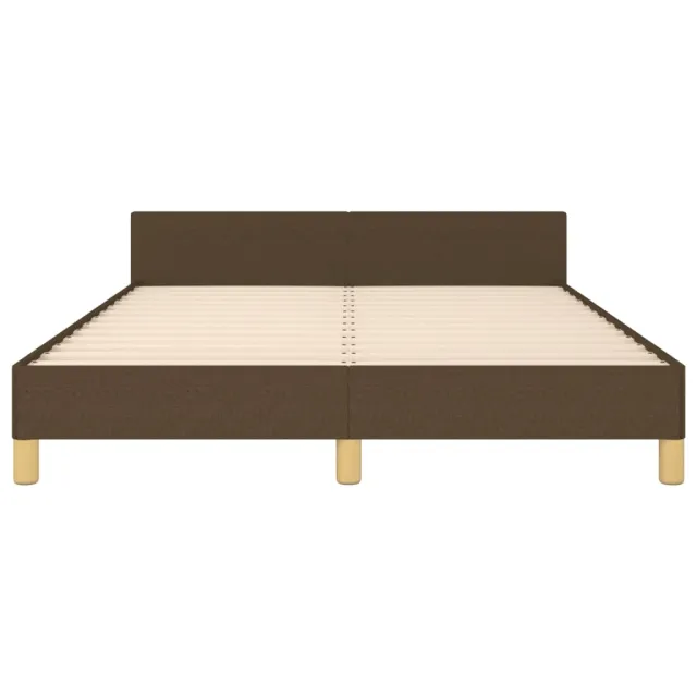 Cadre de lit sans matelas marron foncé 140x200 cm tissu