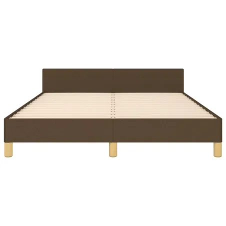 Cadre de lit sans matelas marron foncé 140x200 cm tissu