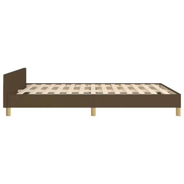 Cadre de lit sans matelas marron foncé 140x200 cm tissu