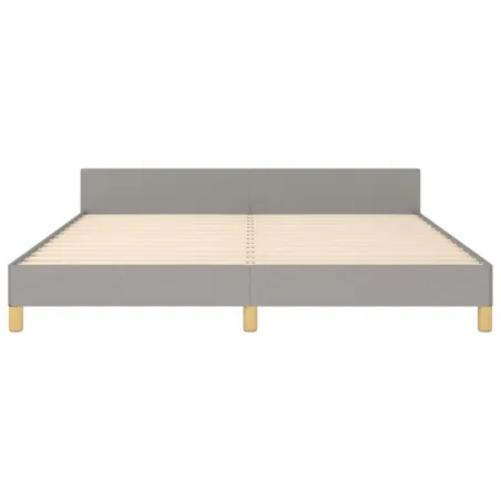 Cadre de lit sans matelas gris clair 160x200 cm tissu