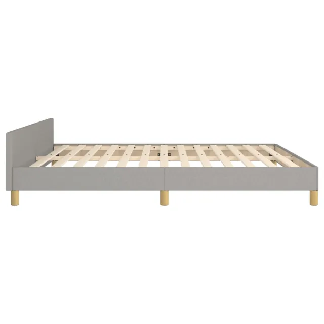 Cadre de lit sans matelas gris clair 160x200 cm tissu
