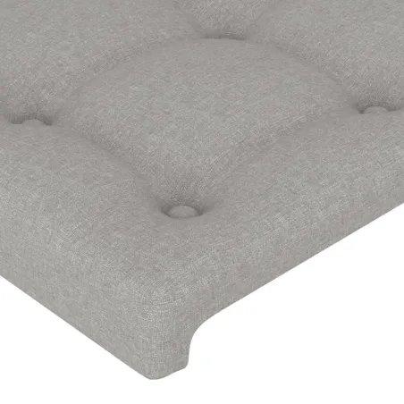Cadre de lit sans matelas gris clair 160x200 cm tissu