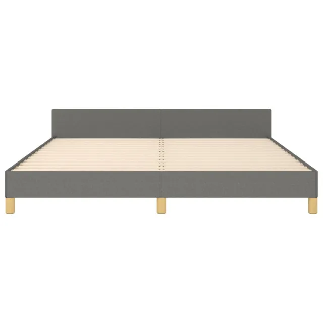 Cadre de lit sans matelas gris foncé 160x200 cm tissu