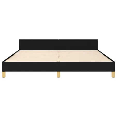 Cadre de lit sans matelas noir 160x200 cm tissu