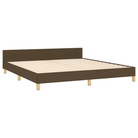 Cadre de lit sans matelas marron foncé 160x200 cm tissu