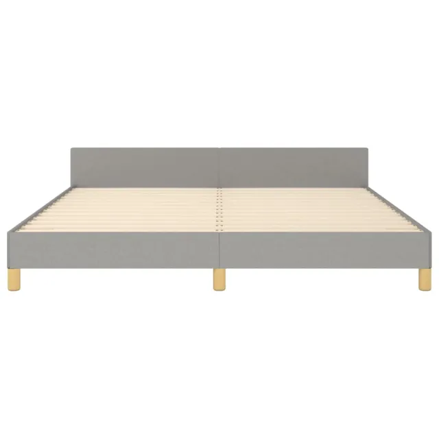 Cadre de lit sans matelas gris clair tissu