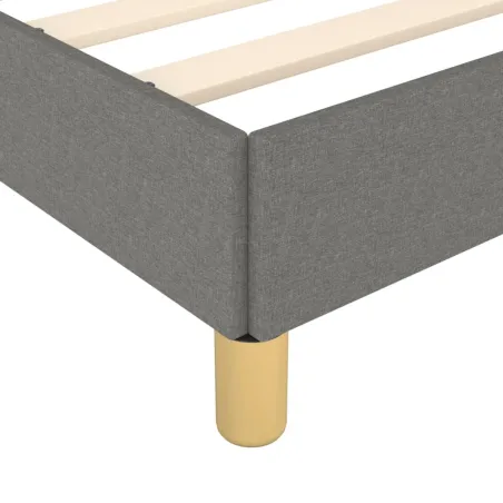 Cadre de lit sans matelas gris foncé tissu