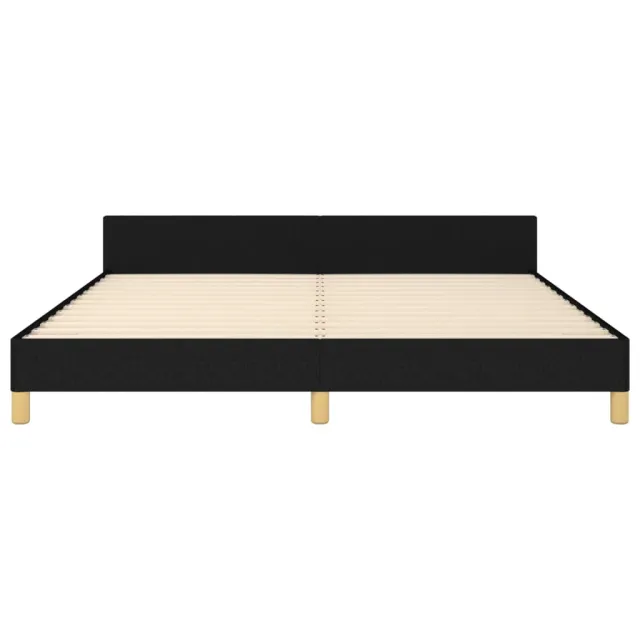 Cadre de lit sans matelas noir tissu