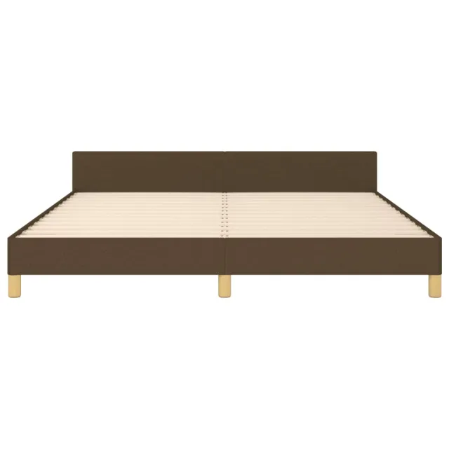 Cadre de lit sans matelas marron foncé tissu