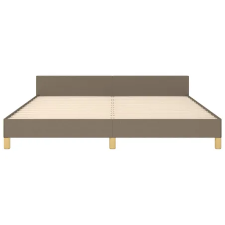 Cadre de lit sans matelas taupe tissu