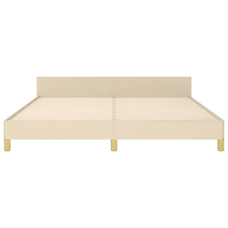 Cadre de lit sans matelas crème tissu