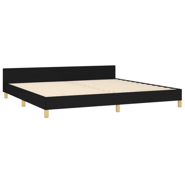 Cadre de lit sans matelas noir 200x200 cm tissu