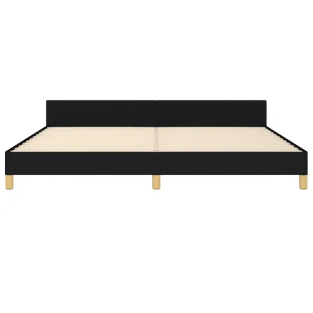 Cadre de lit sans matelas noir 200x200 cm tissu