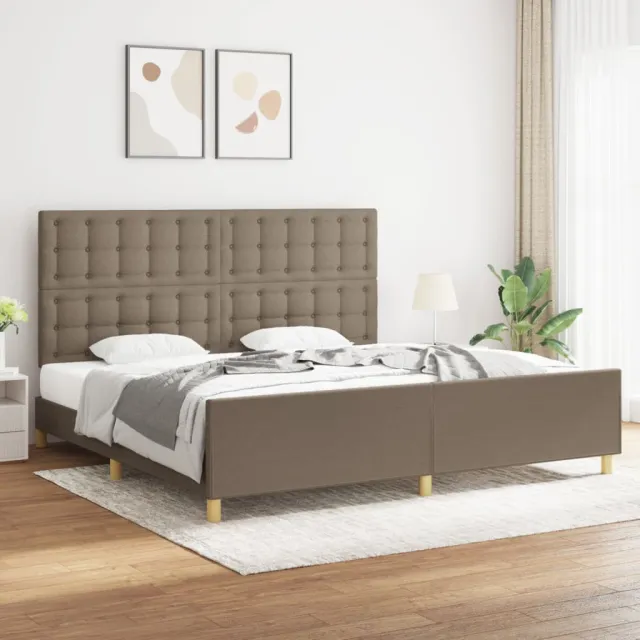 Cadre de lit sans matelas taupe 200x200 cm tissu