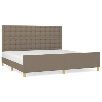 Cadre de lit sans matelas taupe 200x200 cm tissu 2