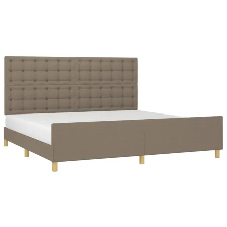 Cadre de lit sans matelas taupe 200x200 cm tissu
