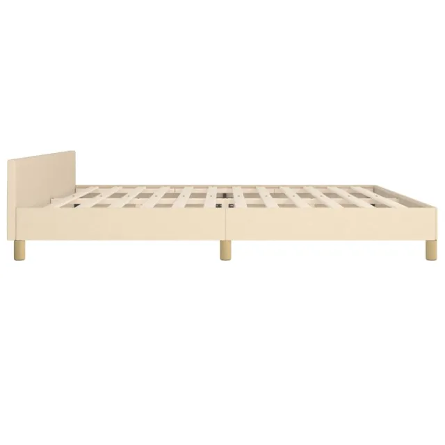 Cadre de lit sans matelas crème 200x200 cm tissu