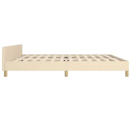 Cadre de lit sans matelas crème 200x200 cm tissu