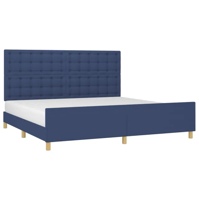 Cadre de lit sans matelas bleu 200x200 cm tissu