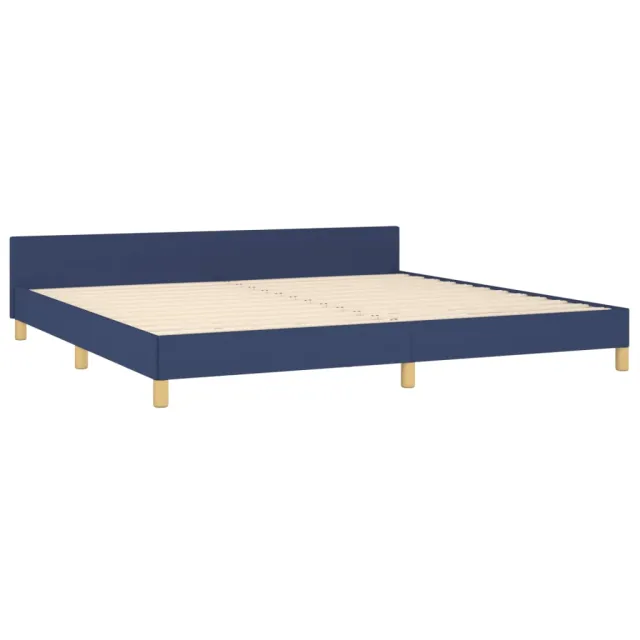 Cadre de lit sans matelas bleu 200x200 cm tissu