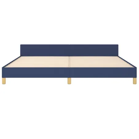 Cadre de lit sans matelas bleu 200x200 cm tissu