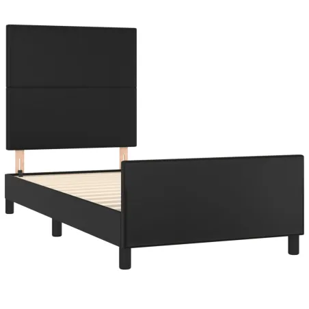Cadre de lit sans matelas noir 80x200 cm similicuir