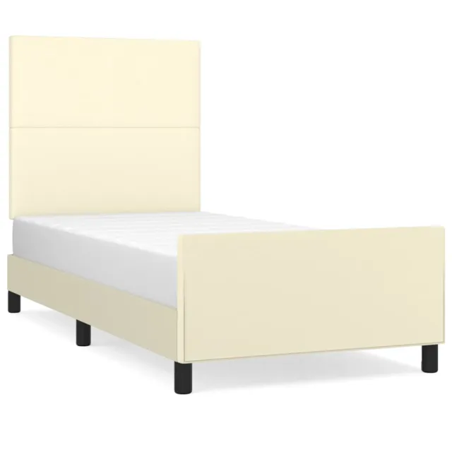 Cadre de lit sans matelas crème 80x200 cm similicuir