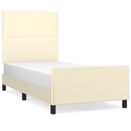 Cadre de lit sans matelas crème 80x200 cm similicuir