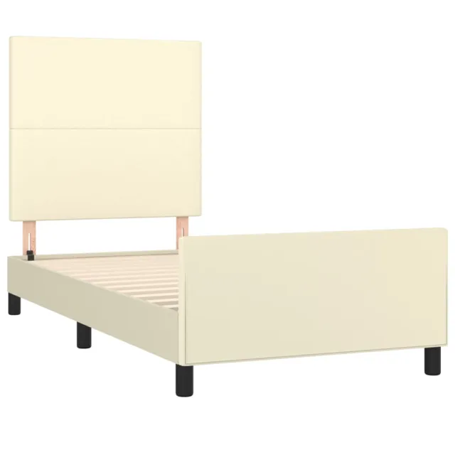 Cadre de lit sans matelas crème 80x200 cm similicuir