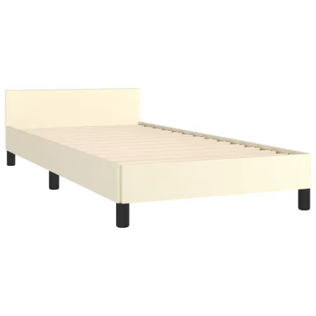 Cadre de lit sans matelas crème 80x200 cm similicuir