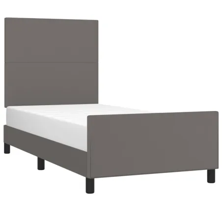 Cadre de lit sans matelas gris 80x200 cm similicuir