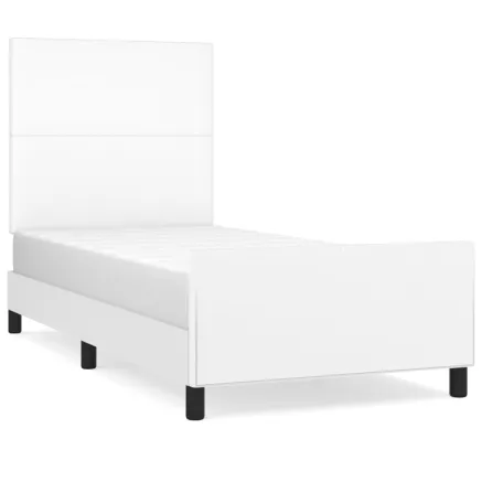 Cadre de lit sans matelas blanc 90x190 cm similicuir 2