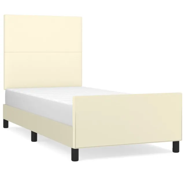 Cadre de lit sans matelas crème 90x190 cm similicuir