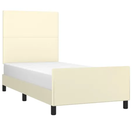 Cadre de lit sans matelas crème 90x200 cm similicuir