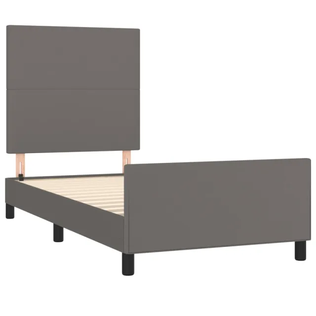 Cadre de lit sans matelas gris 90x200 cm similicuir