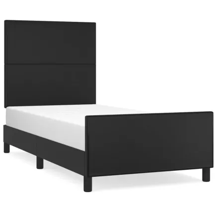 Cadre de lit sans matelas noir 100x200 cm similicuir 2