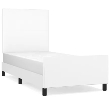 Cadre de lit sans matelas blanc 100x200 cm similicuir 2