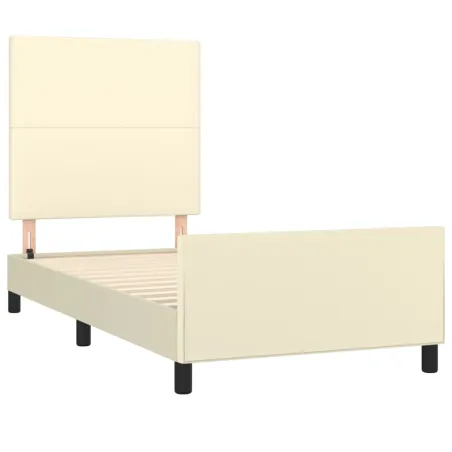 Cadre de lit sans matelas crème 100x200 cm similicuir