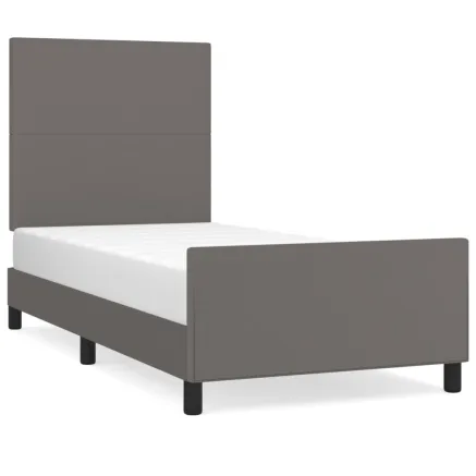 Cadre de lit sans matelas gris 100x200 cm similicuir 2