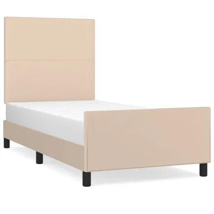 Cadre de lit sans matelas cappuccino 100x200 cm similicuir 2