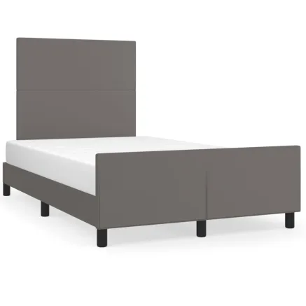 Cadre de lit sans matelas gris 120x200 cm similicuir 2