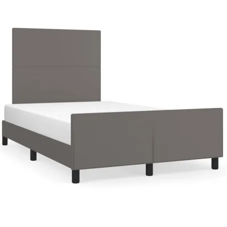 Cadre de lit sans matelas gris 120x200 cm similicuir