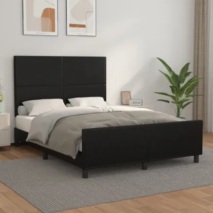 Cadre de lit sans matelas noir 140x190 cm similicuir