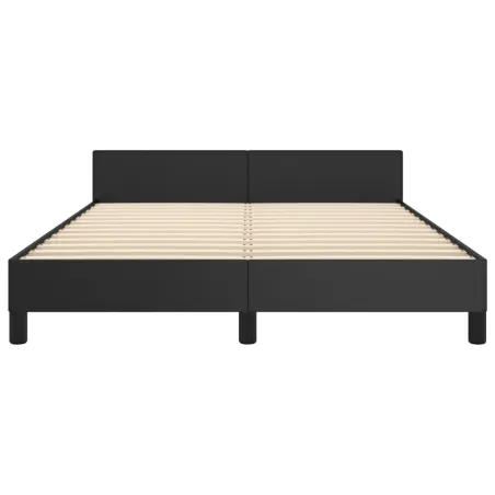 Cadre de lit sans matelas noir 140x190 cm similicuir