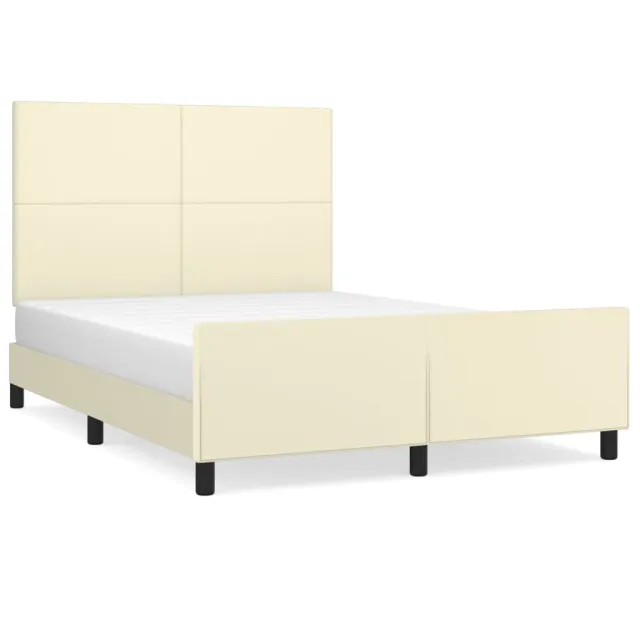 Cadre de lit sans matelas crème 140x190 cm similicuir
