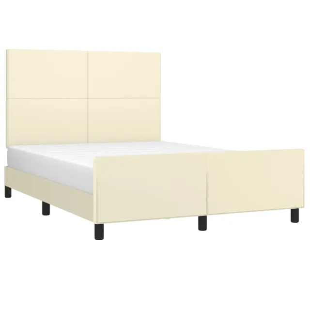 Cadre de lit sans matelas crème 140x190 cm similicuir