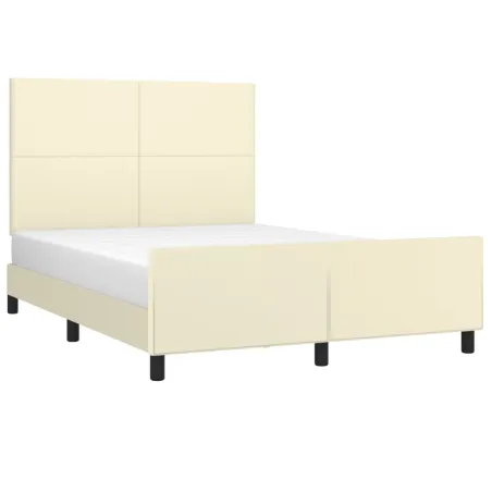 Cadre de lit sans matelas crème 140x190 cm similicuir